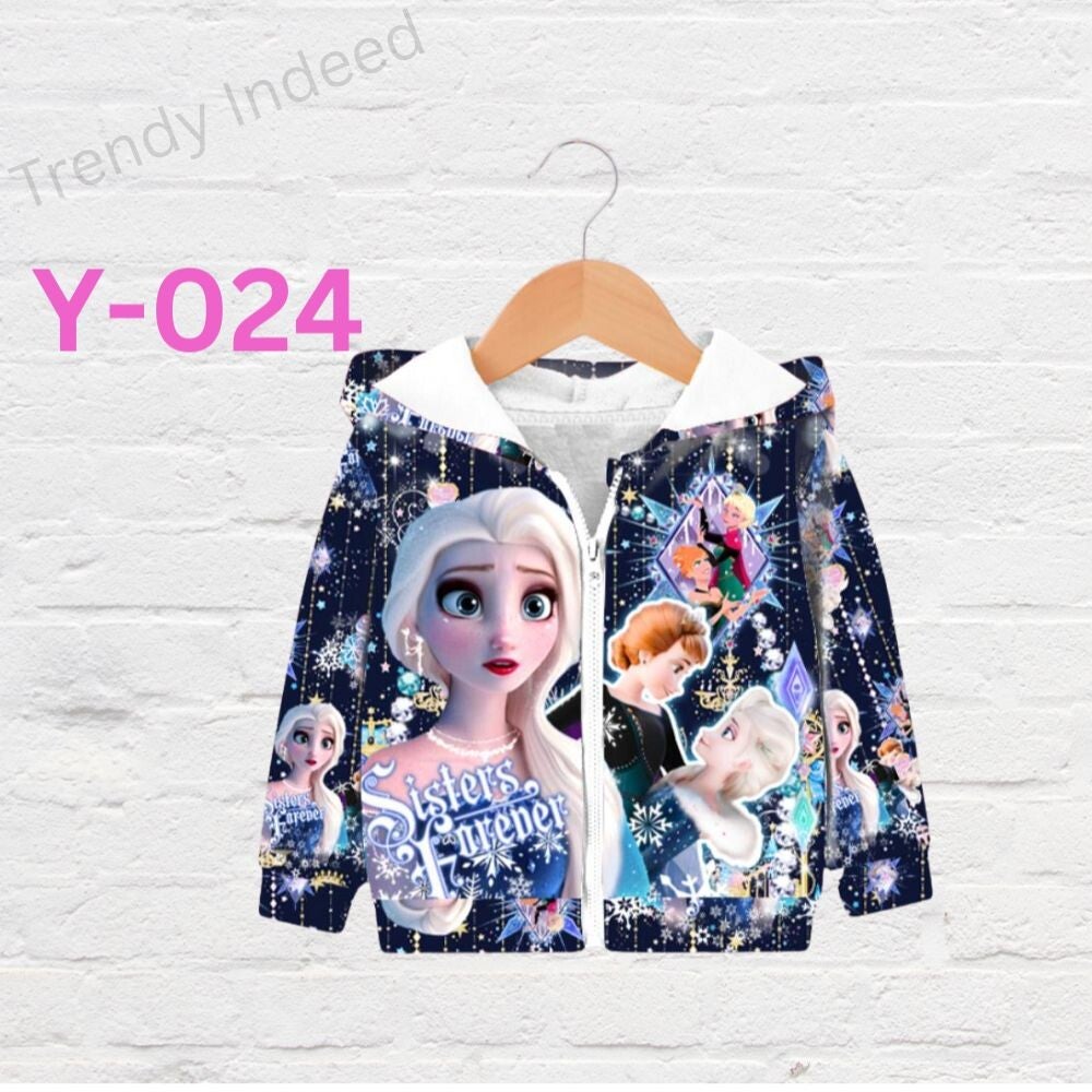 Cute kids jackets with animal, hero, and fantasy themes