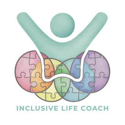 Inclusive Life Coach Logo selling digital products in life skills and wellness for everyone.