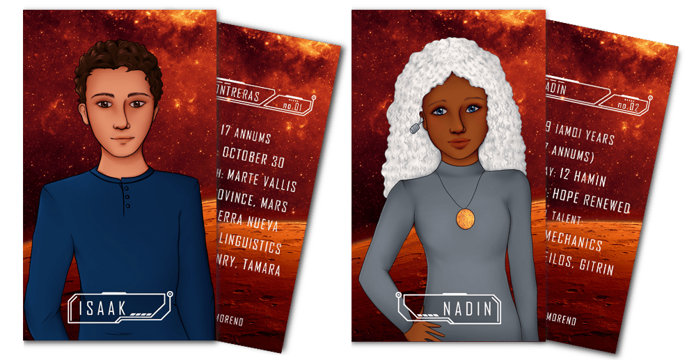 Mockup of art card of Isaak and Nadin