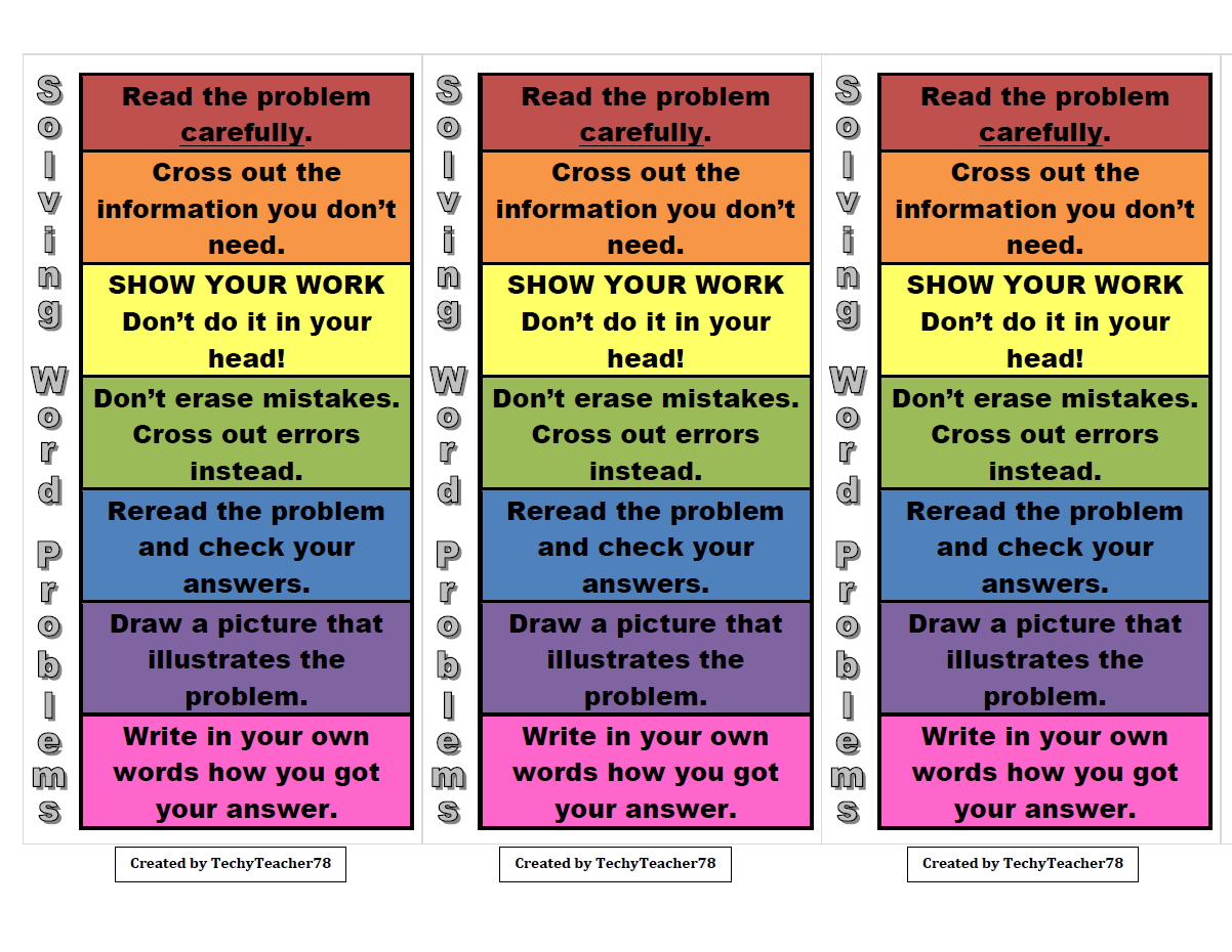 Bookmarks - Math Problem-Solving Strategies - Payhip