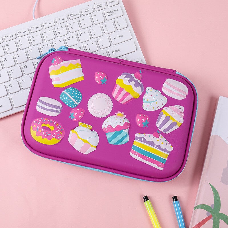 Cute EVA pencil case for children with sturdy zipper