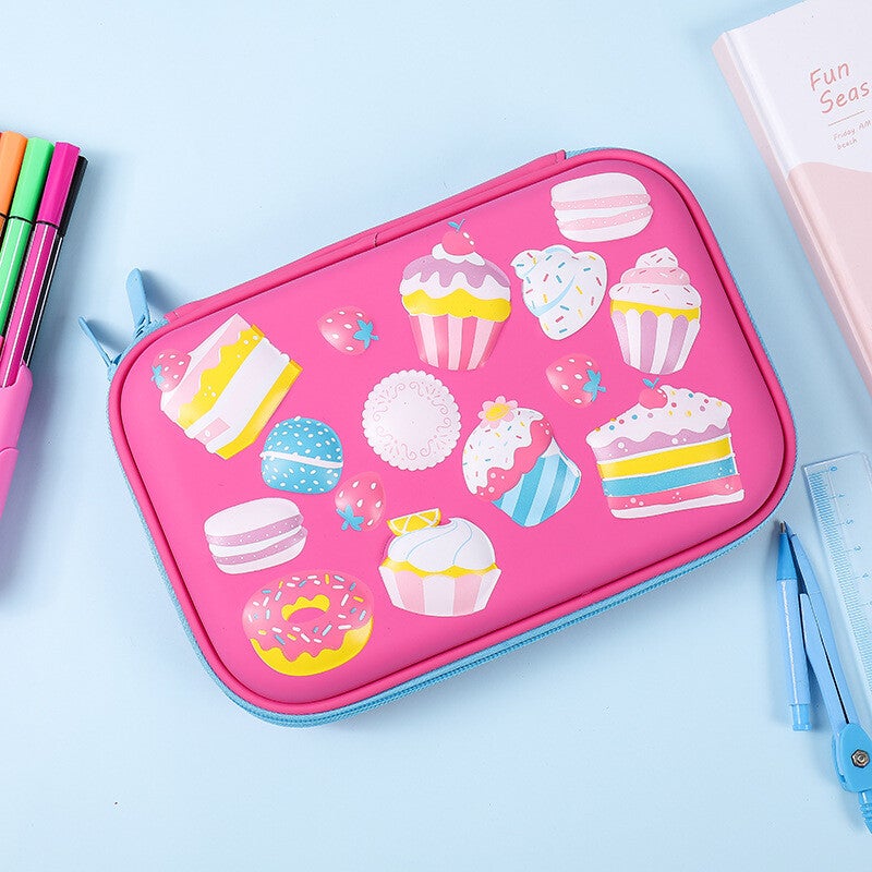 Kids 3D EVA pencil case with durable zipper closure