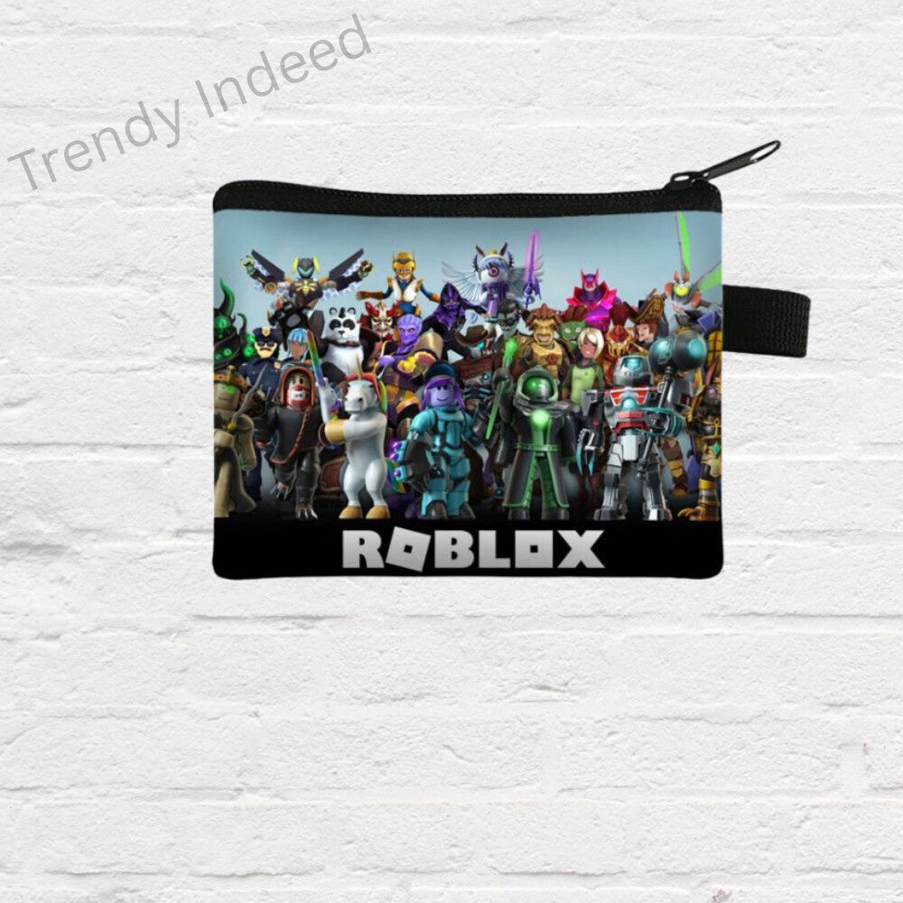 Cartoon block world kids wallet compact school coin pouch