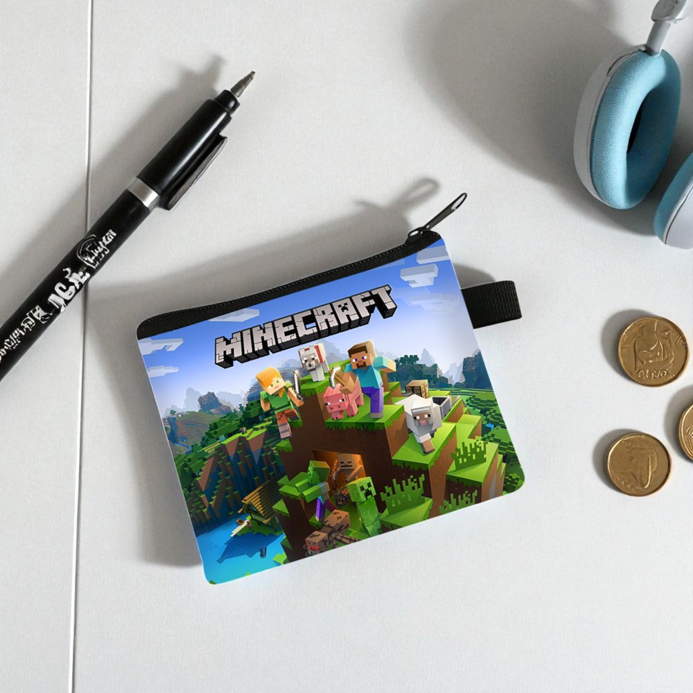 Kids gaming style wallet with zipper coin pouch and card holder