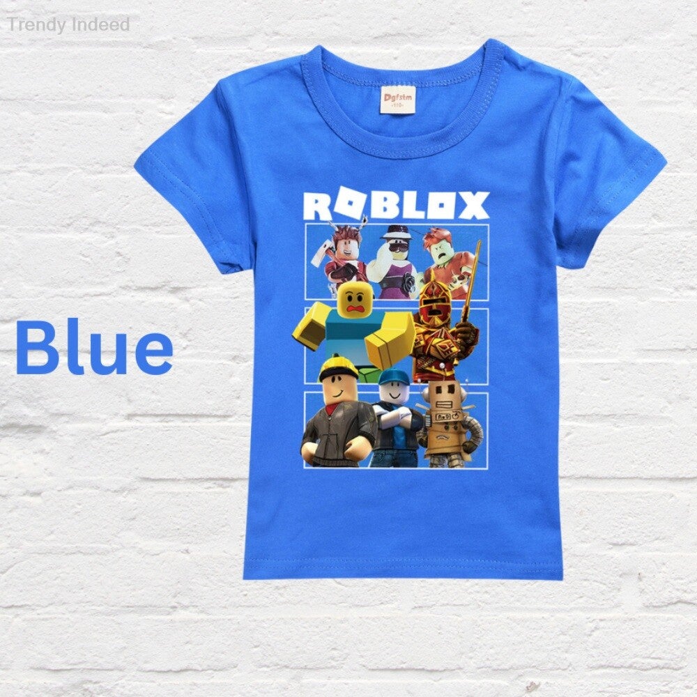 Casual kids T-shirt with block-style gaming graphic