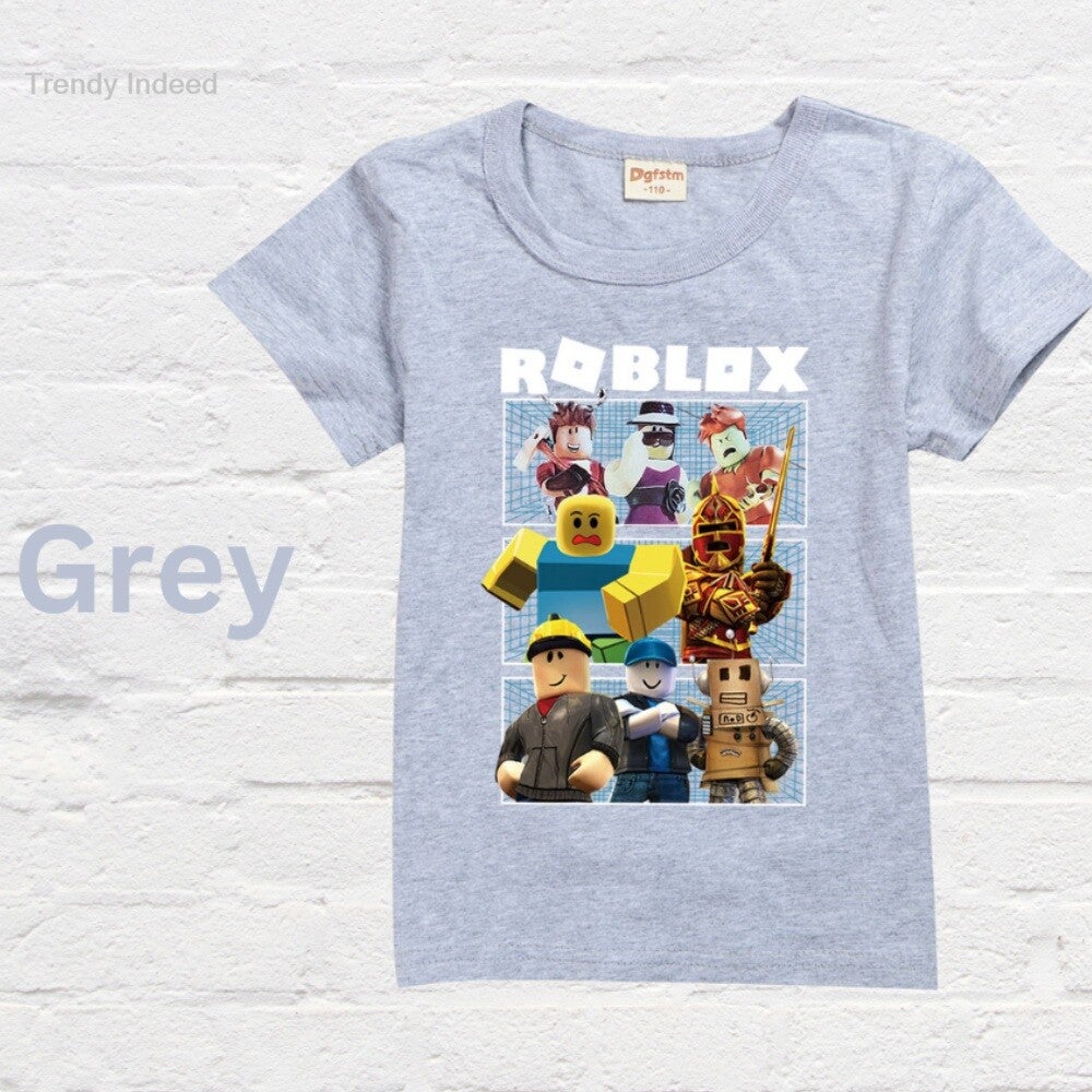 Lightweight cotton T-shirt for teens with block game theme