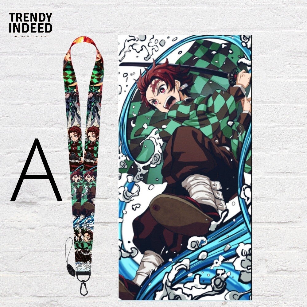 Demon Slayer multi-functional lanyard for mobile phone, keys, and card holder use