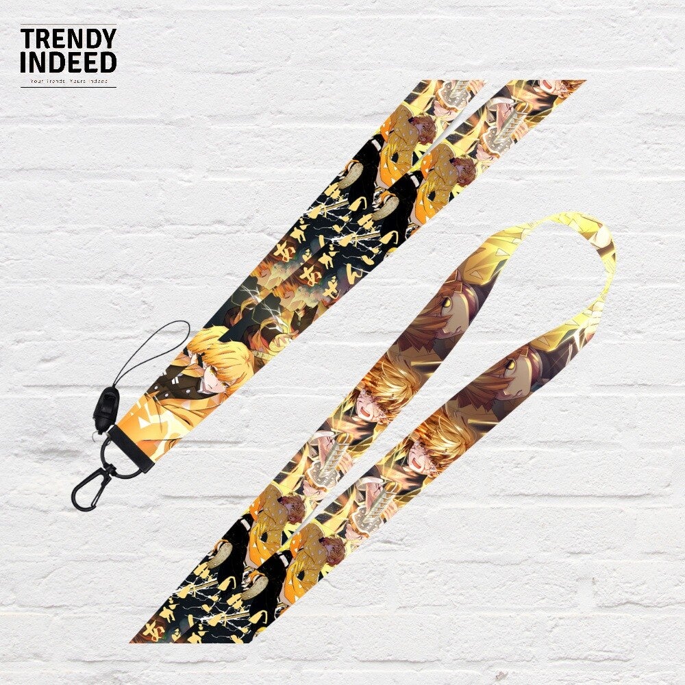 Demon Slayer themed lanyard for phone keys and cards lightweight anime accessory