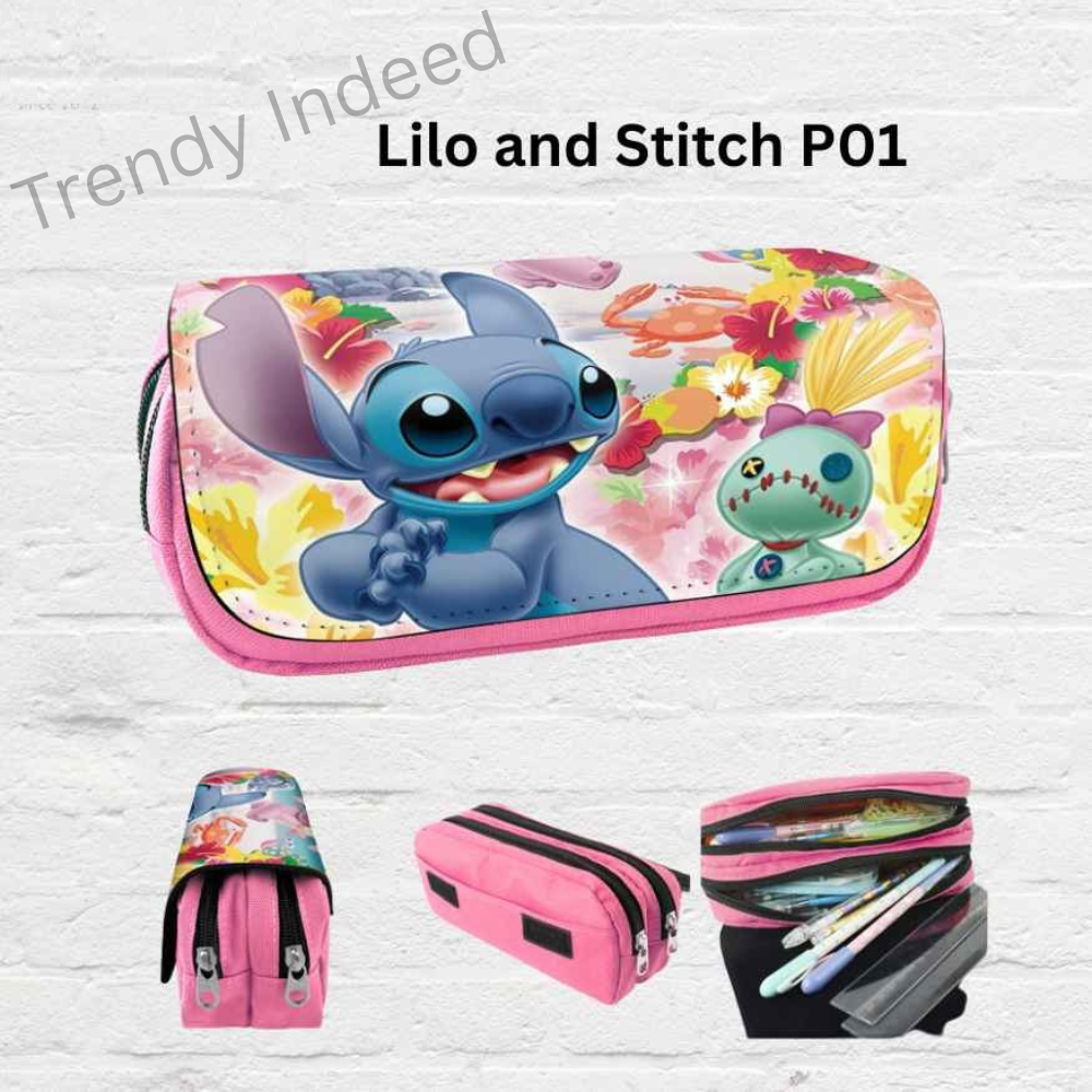Cute Stitch inspired pencil pouch for school supplies and stationery