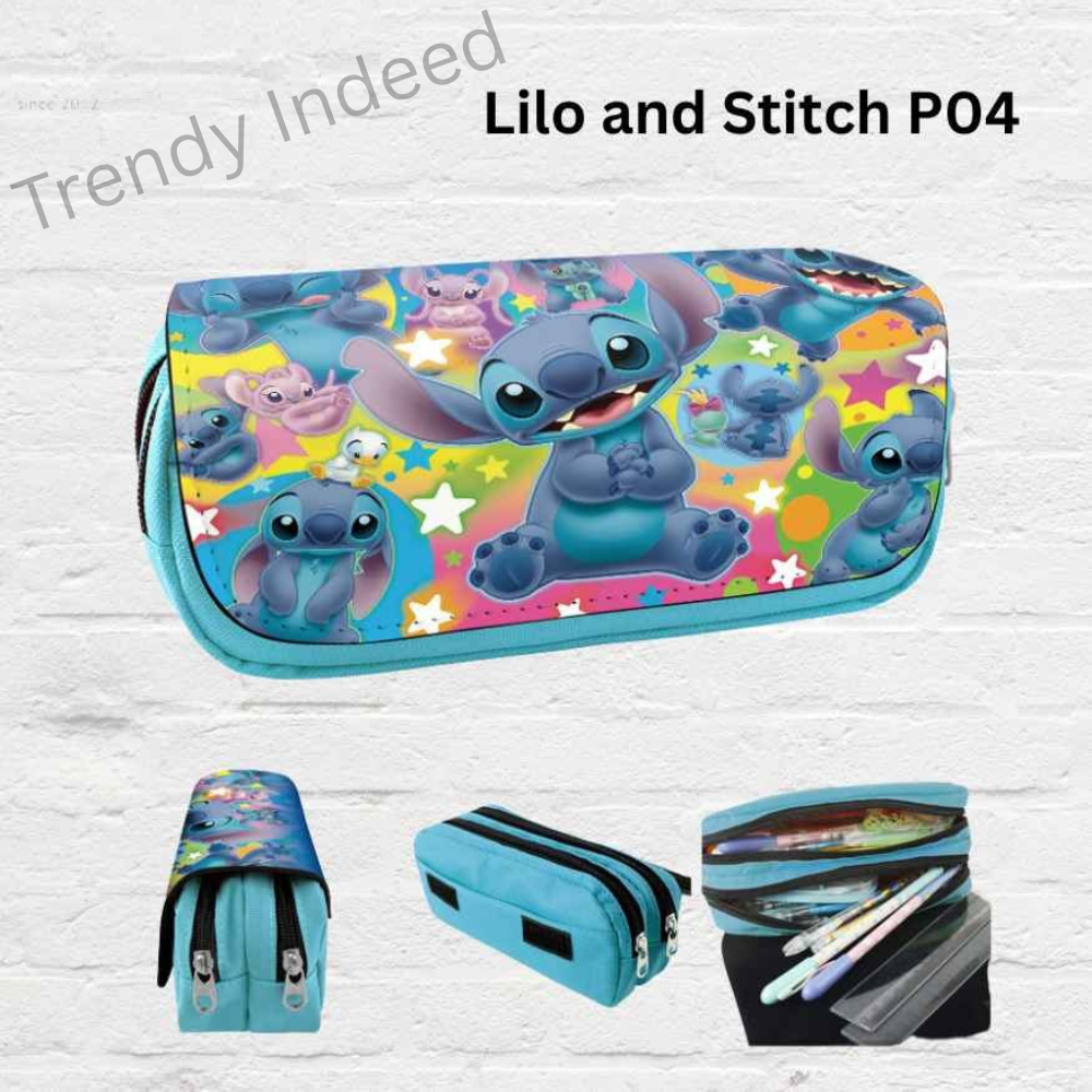 Stitch inspired stationery pouch fun pencil case for daily use