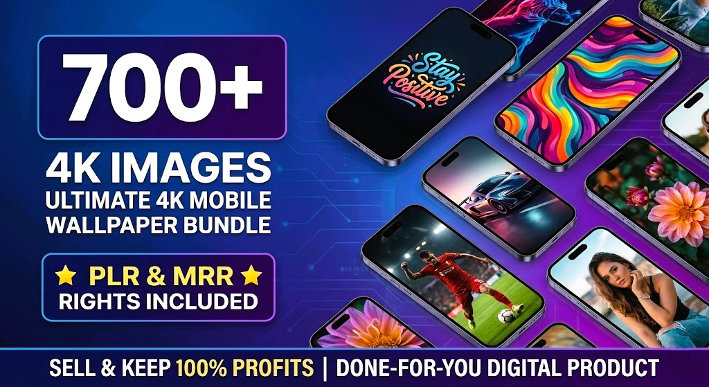 4K Mobile Wallpaper Mega Pack Bundle (PLR & MRR License) - Start Selling Today