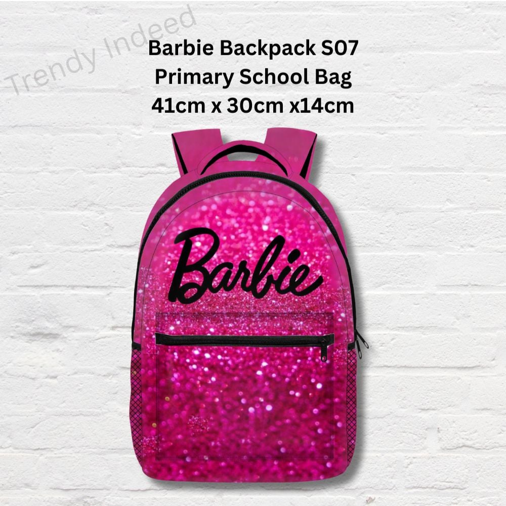 Cute girls backpack with fashionable doll style print