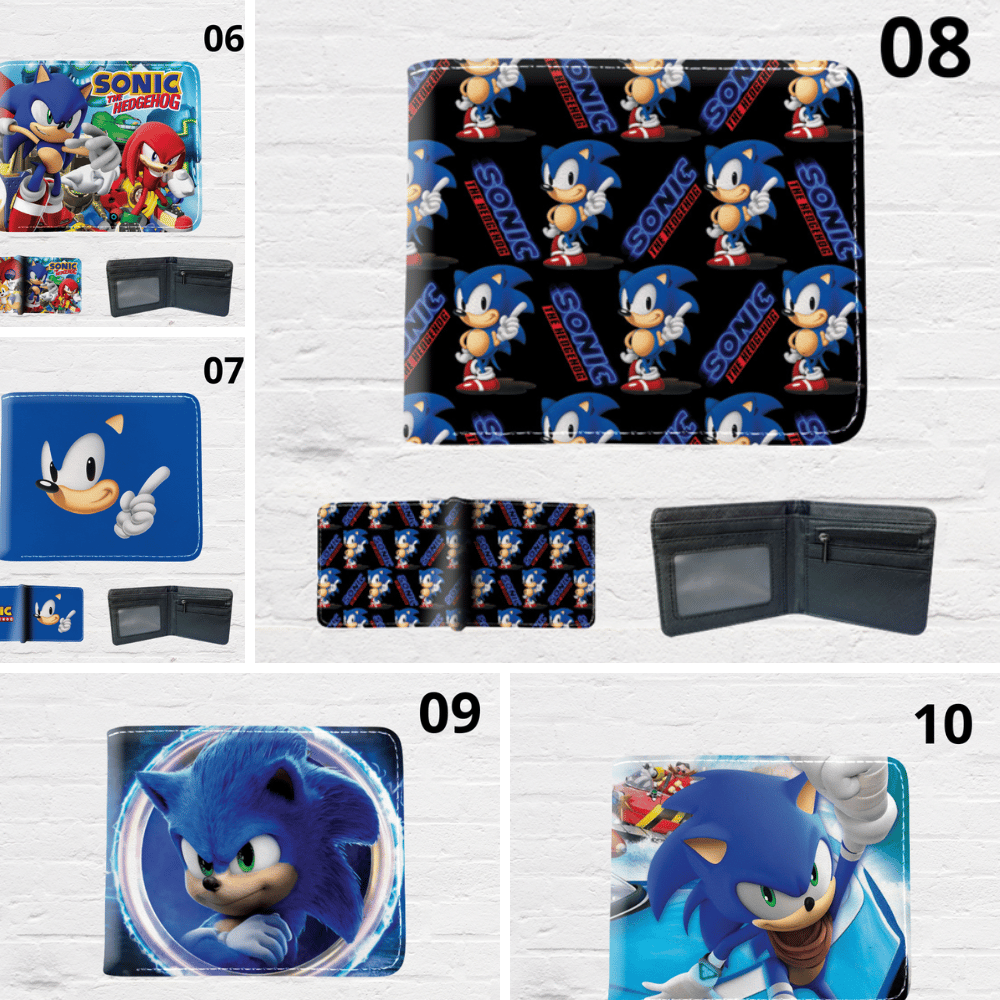 Cool blue hedgehog style short wallet for kids and fans