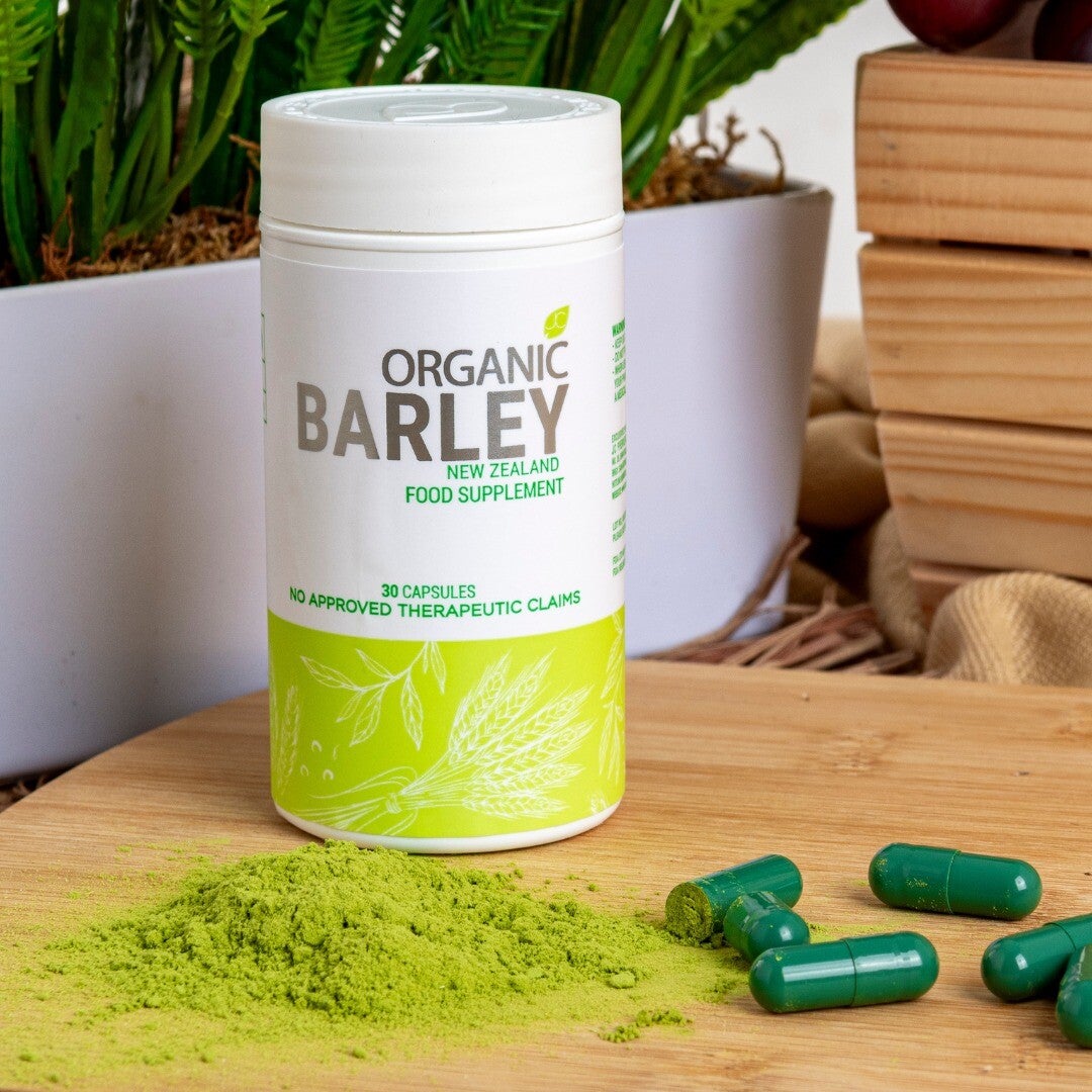 Barley grass capsule supplement in convenient form