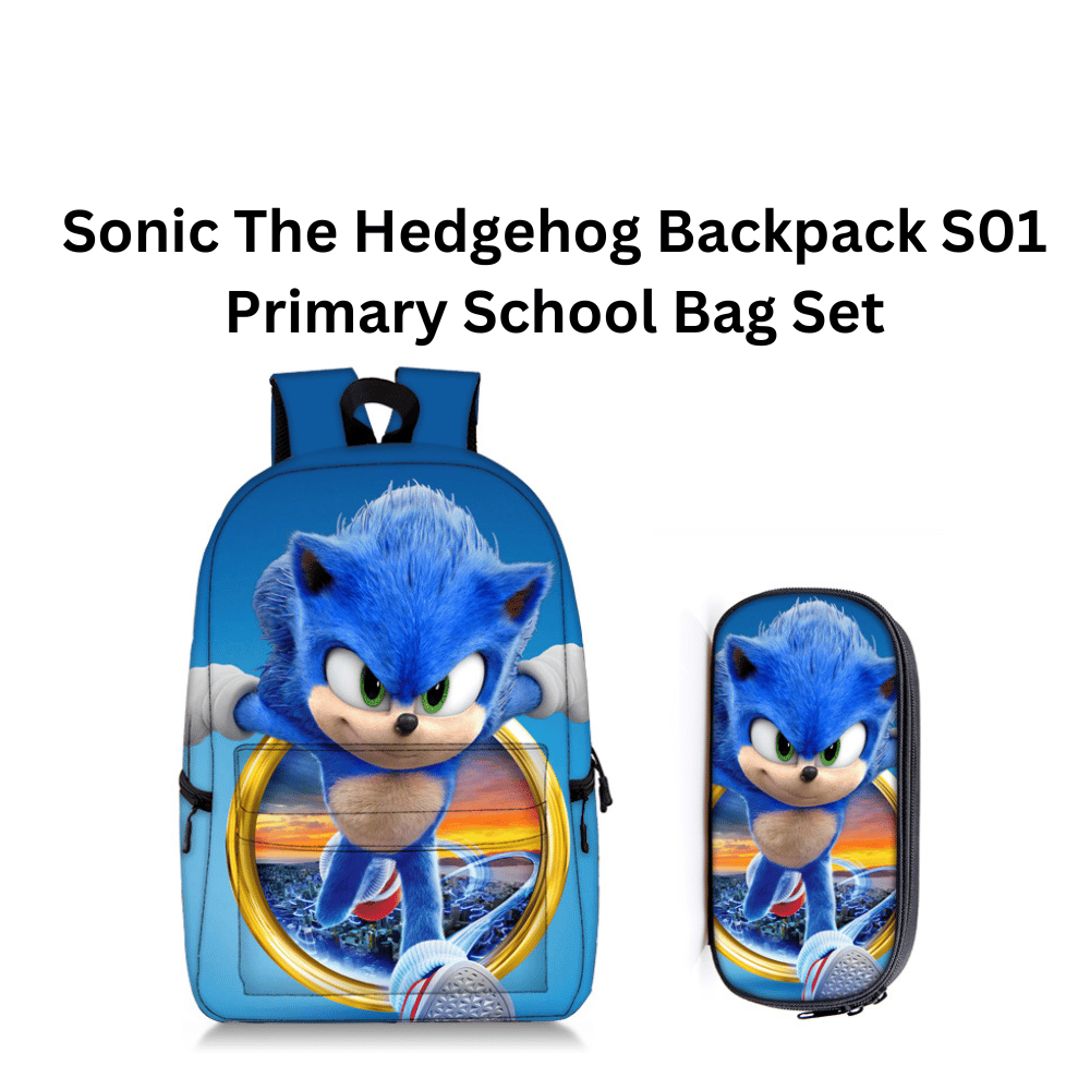 Kids cartoon speed-hero style backpack set for school