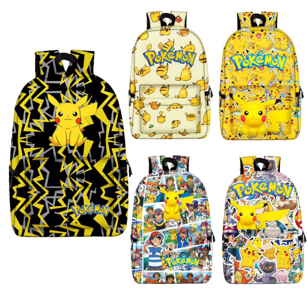 Kids school bag with colorful creature-style print