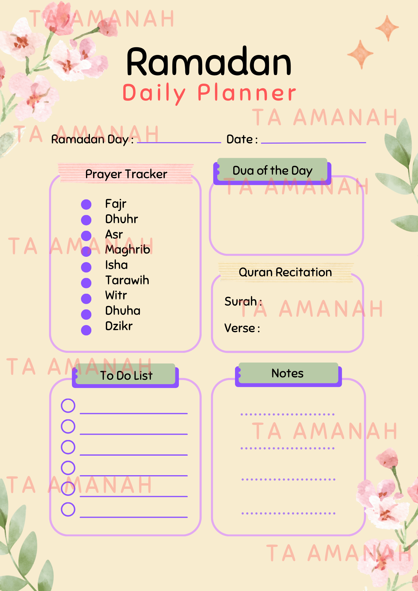 Ramadan Printable Planner & Daily Salah Tracker - Payhip