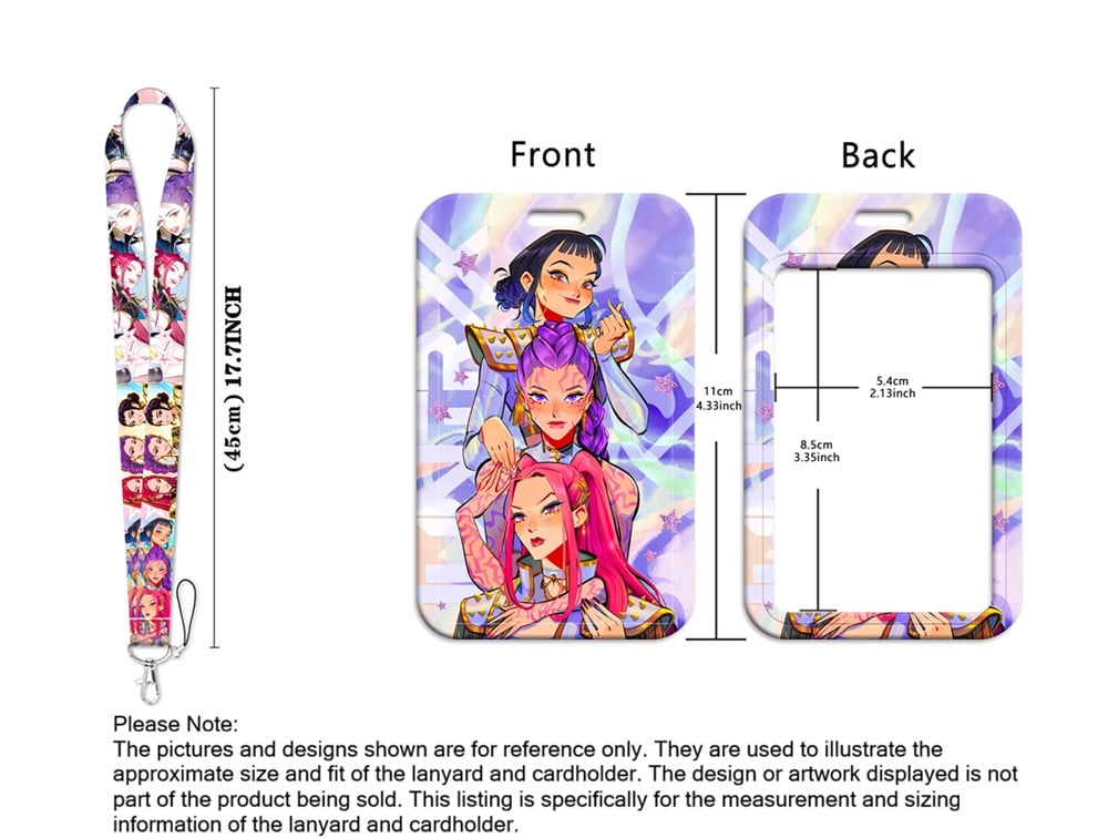 Kpop Demon Hunters inspired lanyard with card holder and durable polyester strap