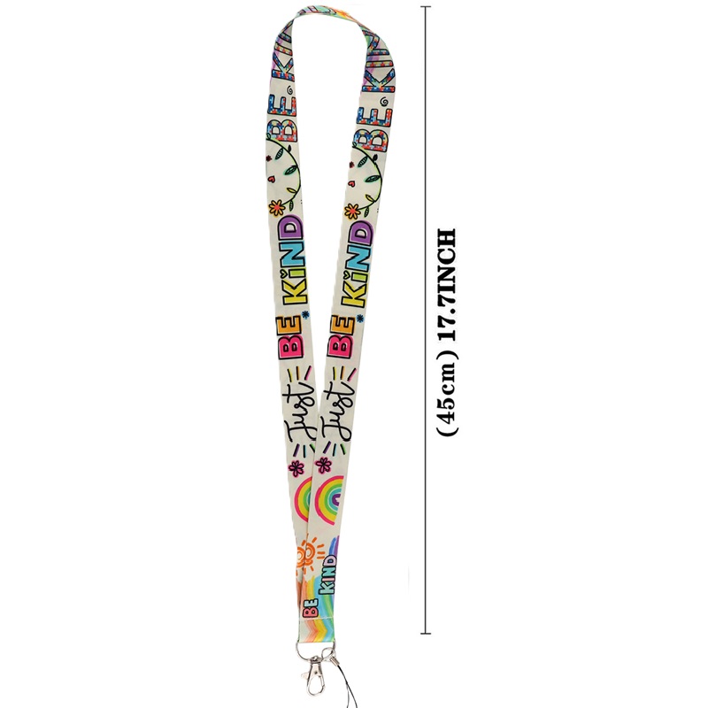 Colorful Be Kind autism awareness lanyard with badge holder