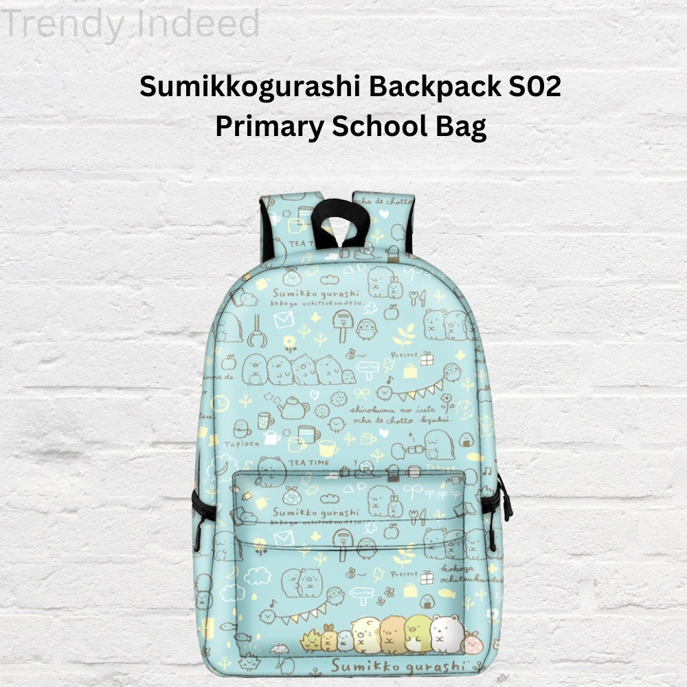 Kids cartoon-inspired backpack with Sumikkogurashi design