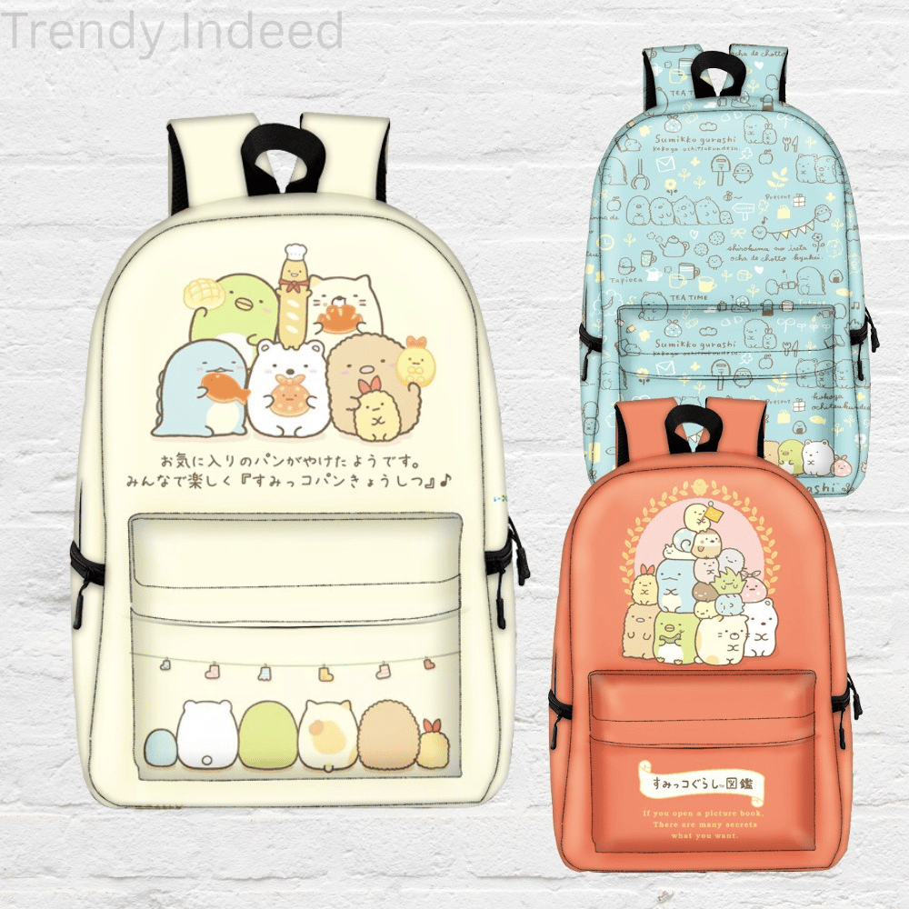 Sumikkogurashi-inspired primary school backpack for kids