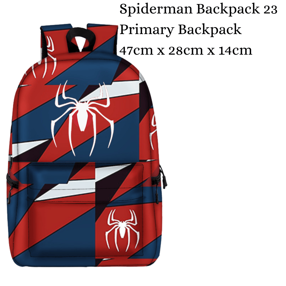 Kids superhero-inspired backpack with spider theme