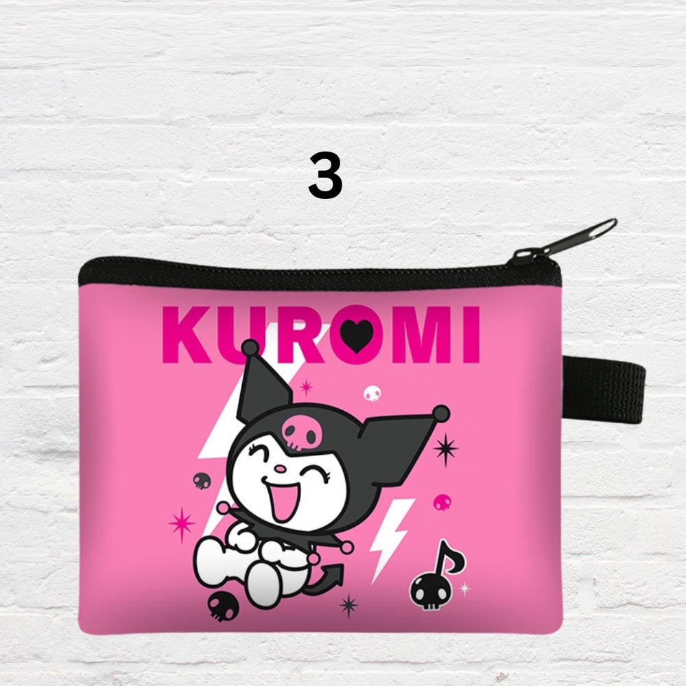 Cute Kuromi My Melody style coin pouch for kids
