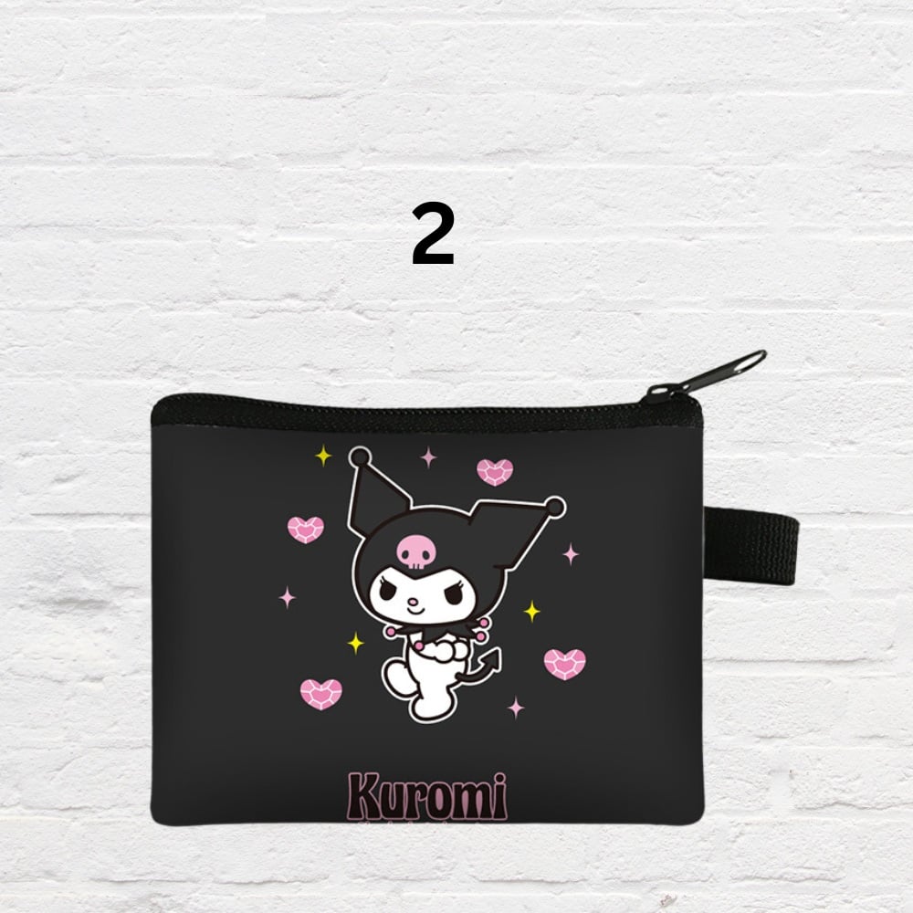 Adorable Kuromi Melody style kids wallet and pouch