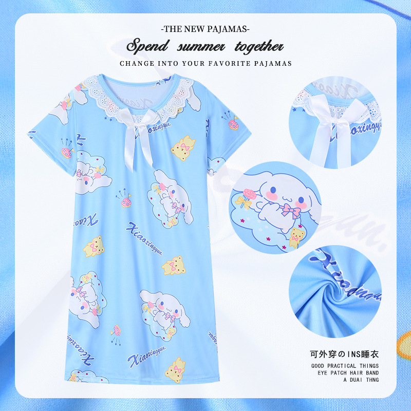Cartoon-inspired girls sleep dress for ages 3 to 8