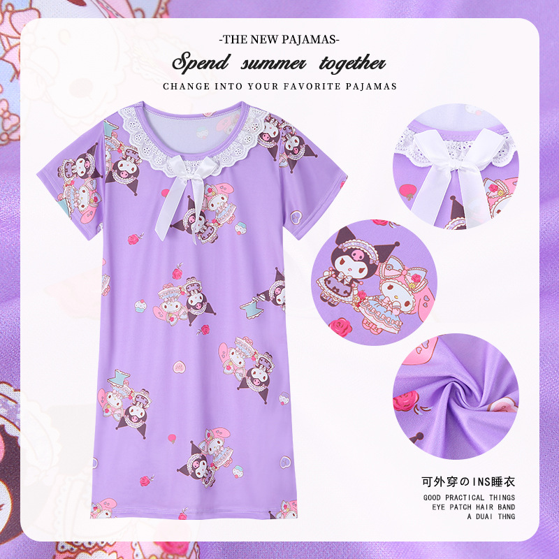 Girls sleep dress with fun cartoon character prints
