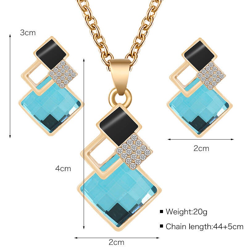 Delicate Korean style champagne crystal jewelry for women
