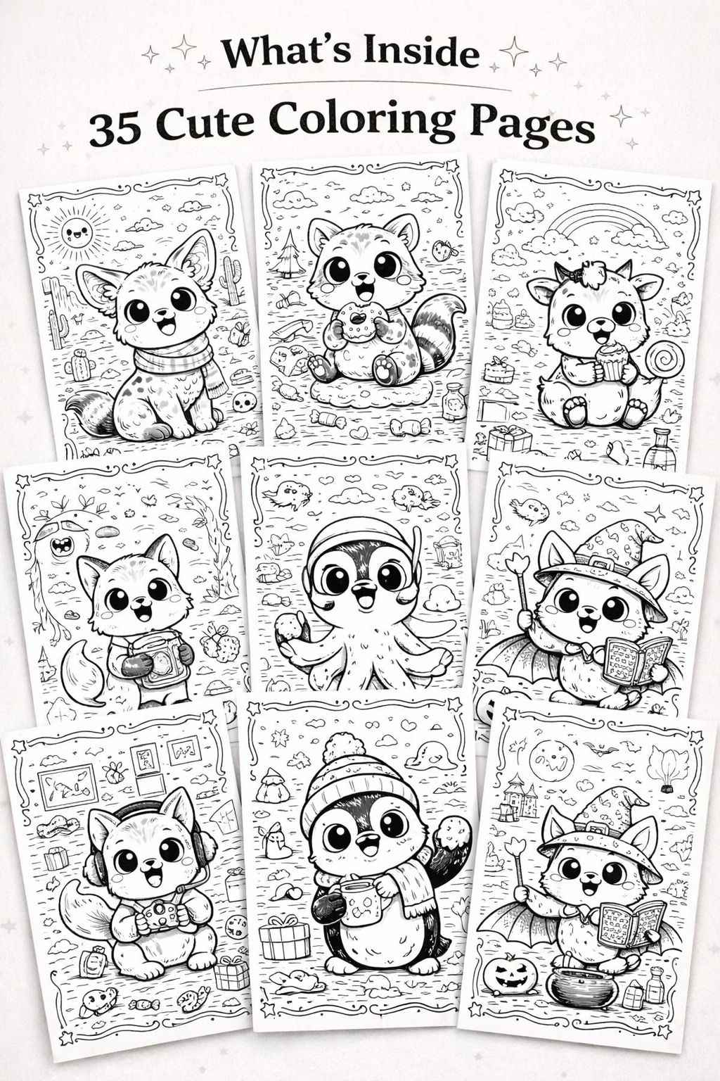 Cute Animals Coloring Book for Kids – 35 Pages of Calm, Fun & Creativity