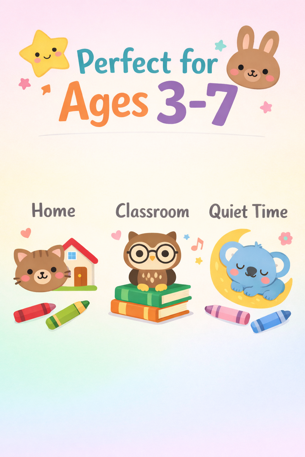 Cute Animals Coloring Book for Kids – 35 Pages of Calm, Fun & Creativity