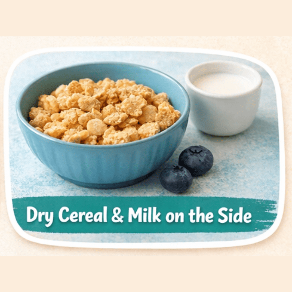 Dry cereal with milk
