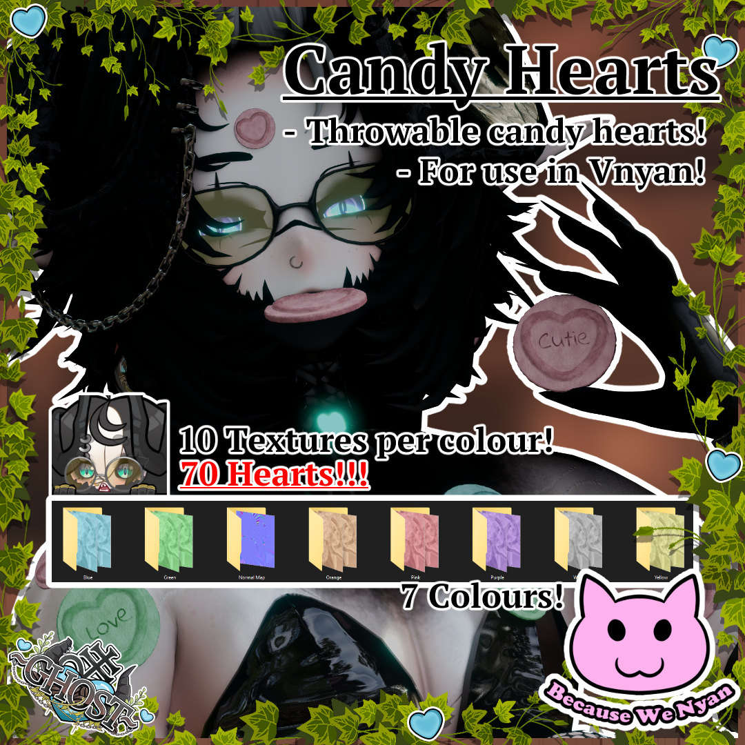 Candy Hearts - Throwable Confectionary prop for VNyan!