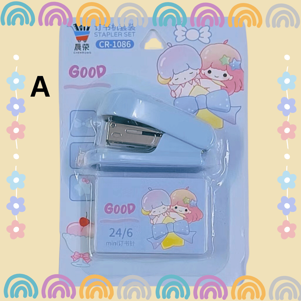 Cute cartoon-inspired mini stapler set for kids school use