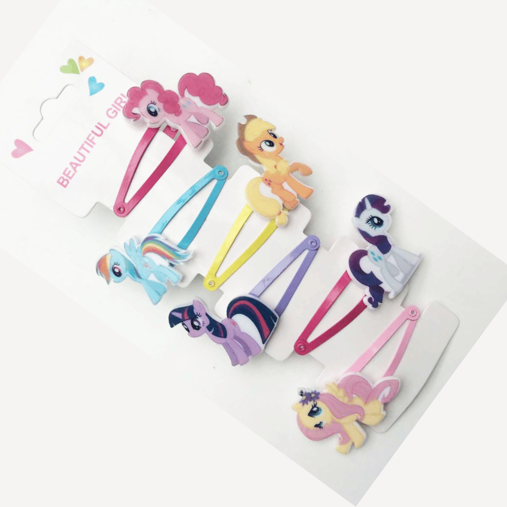 Girls cartoon-style hair tie accessories set