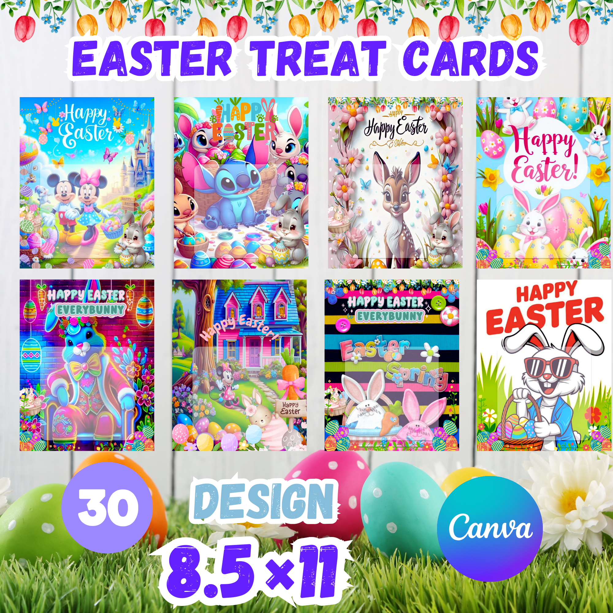 30 EASTER TREAT CARDS | 8.5×11 IN | EDITABLE - Payhip