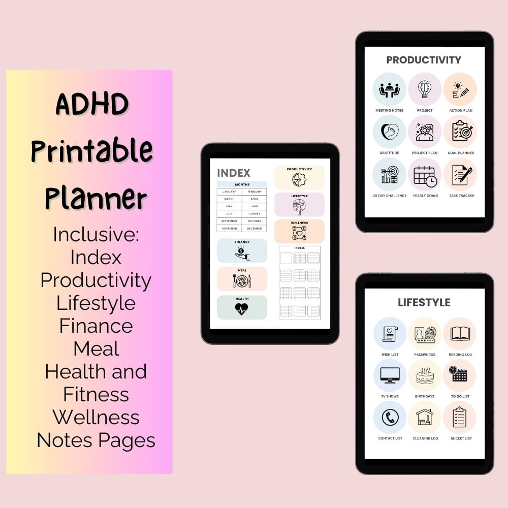 Adult ADHD planner for focus and time management