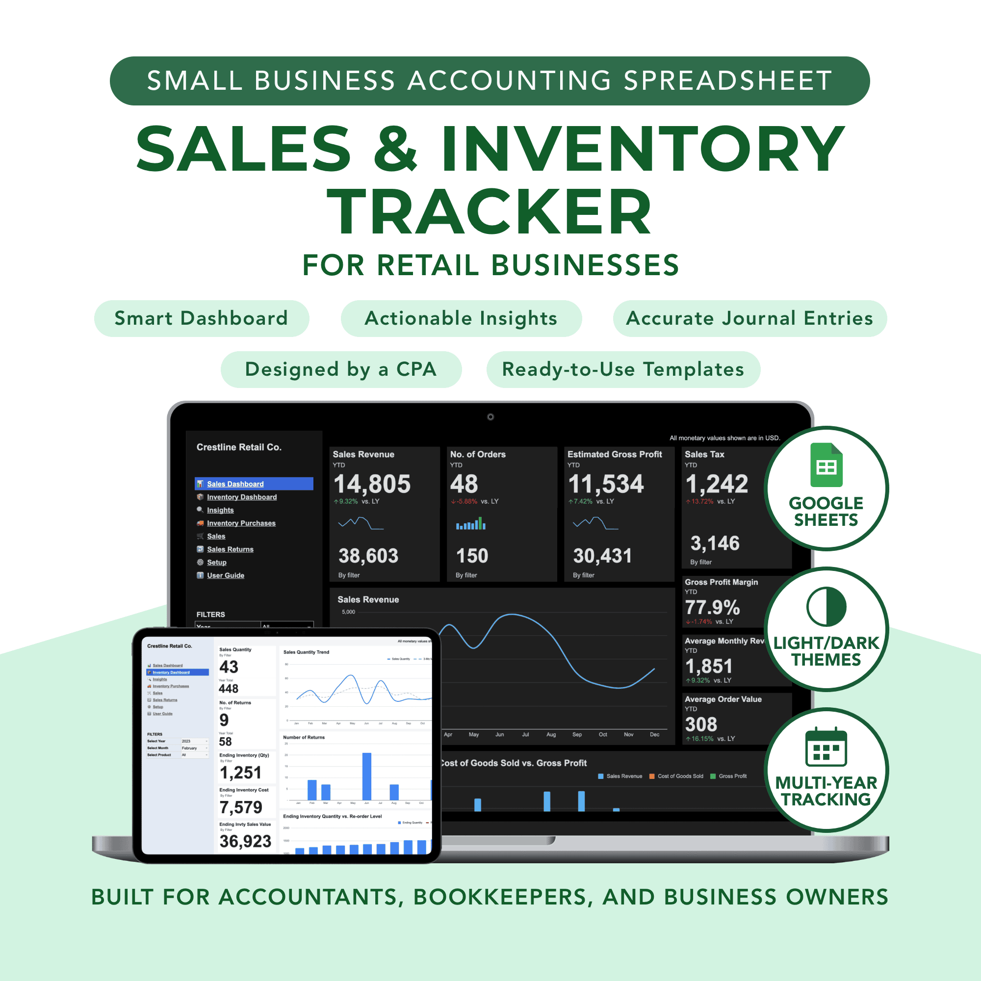 Example Retail Delivery Tracker Sales and Inventory Tracker Accounting Spreadsheet For Retail Small ...