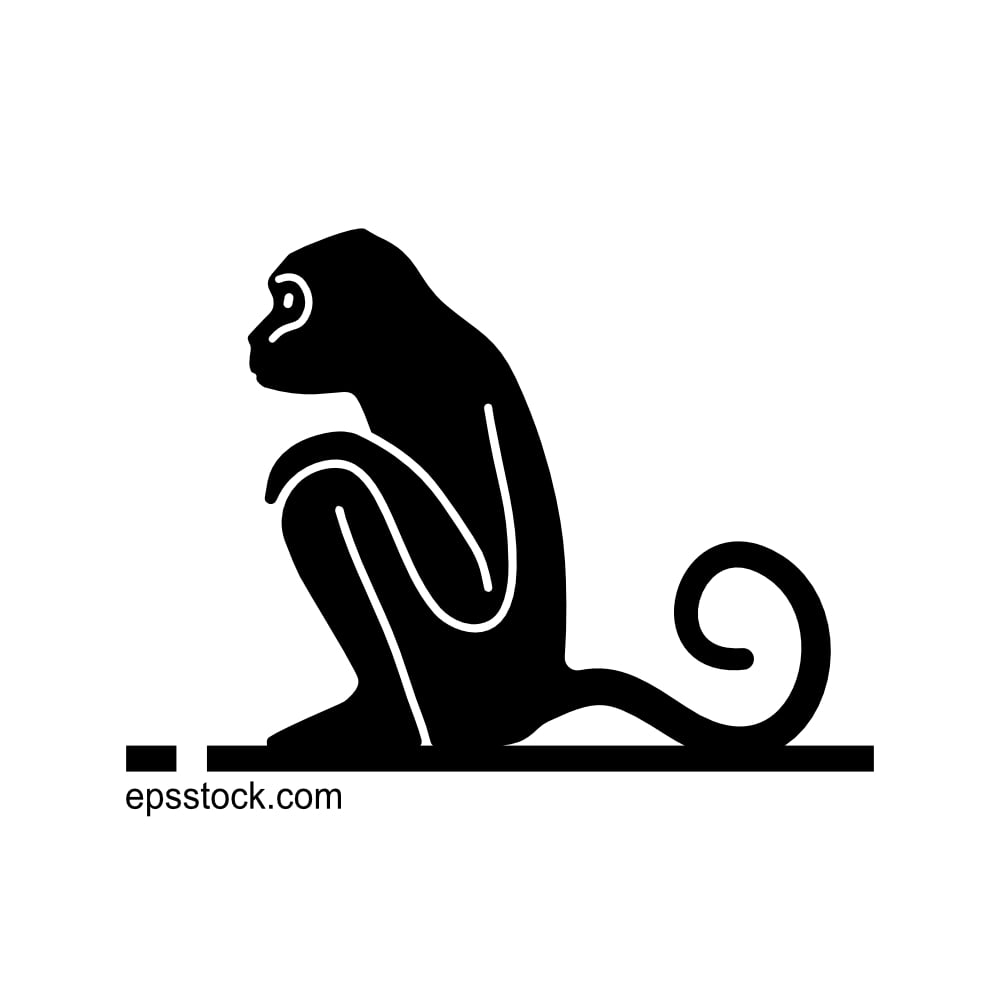 symbol of a sitting monkey
