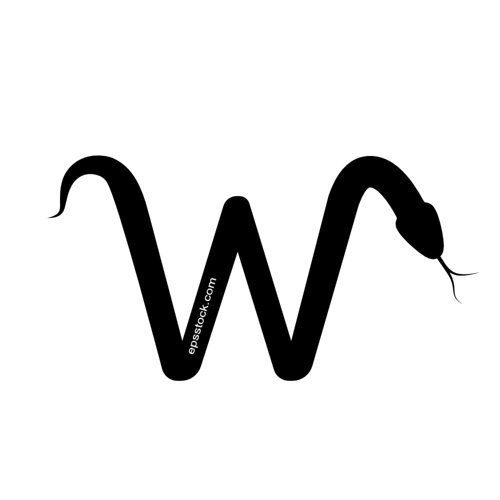 the letter W in the shape of a snake