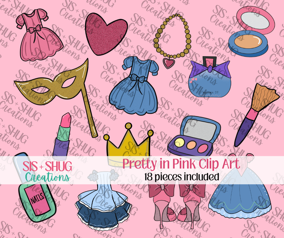 Pretty in Pink Princess Clip art Bundle