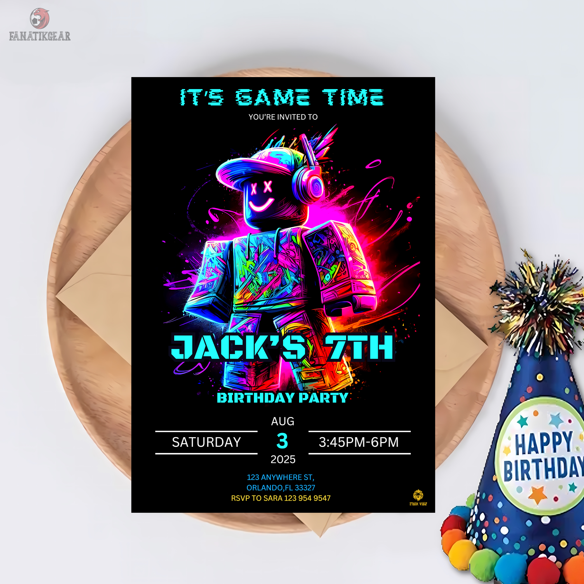 Roblox Birthday Invitation – Editable Kids Party Invite Template