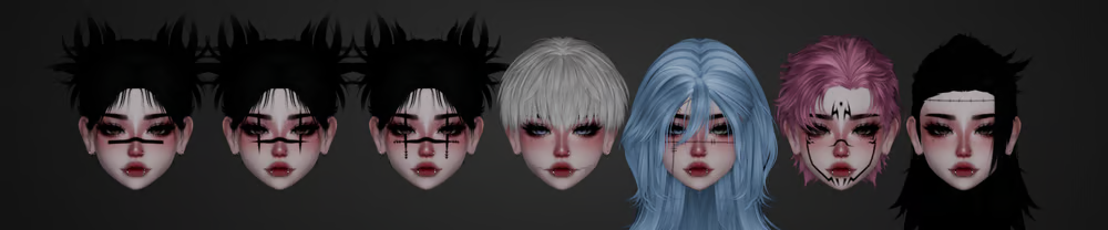 Cursed Pack | Aki, Amelia, Amour, Lux, Mina, Starlight and Sunny Heads