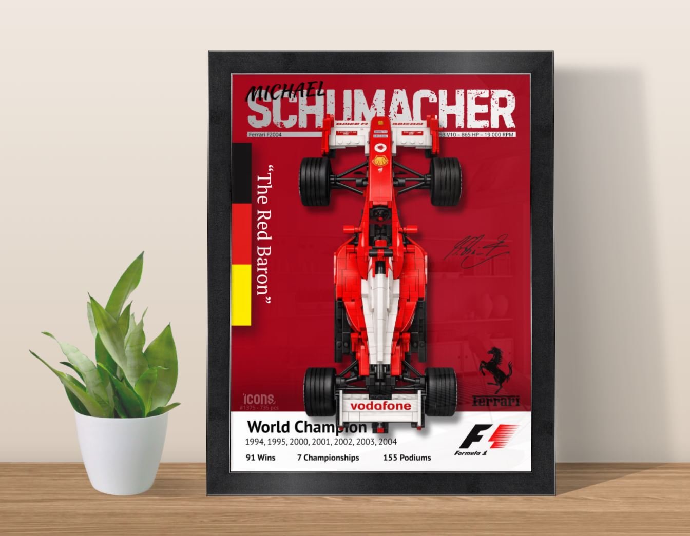 F1 Ferrari F2004 Poster – Michael Schumacher – Model 3 – compatible ...