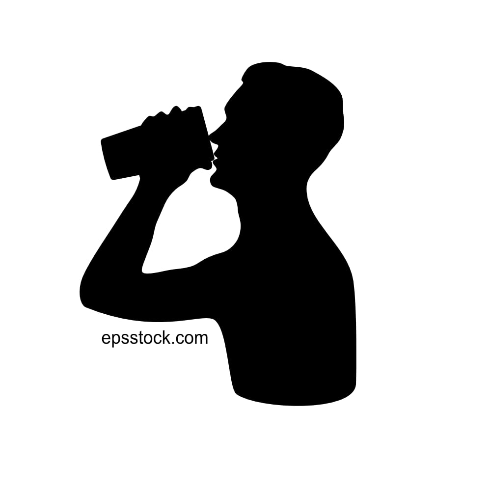 A man drinks a drink from a glass