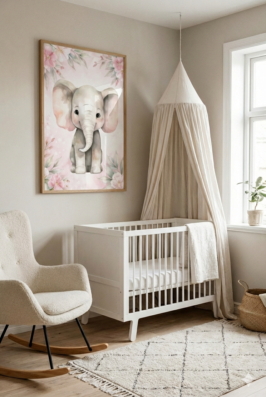 Baby Elephant Nursery Wall Art – Girl | Printable PDF - Payhip