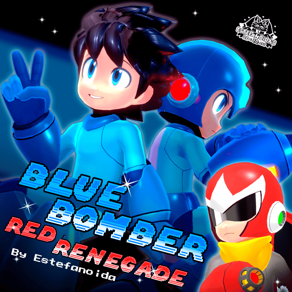 Blue Bomber Plus Red Renegade 3D Model/VRChat avatar