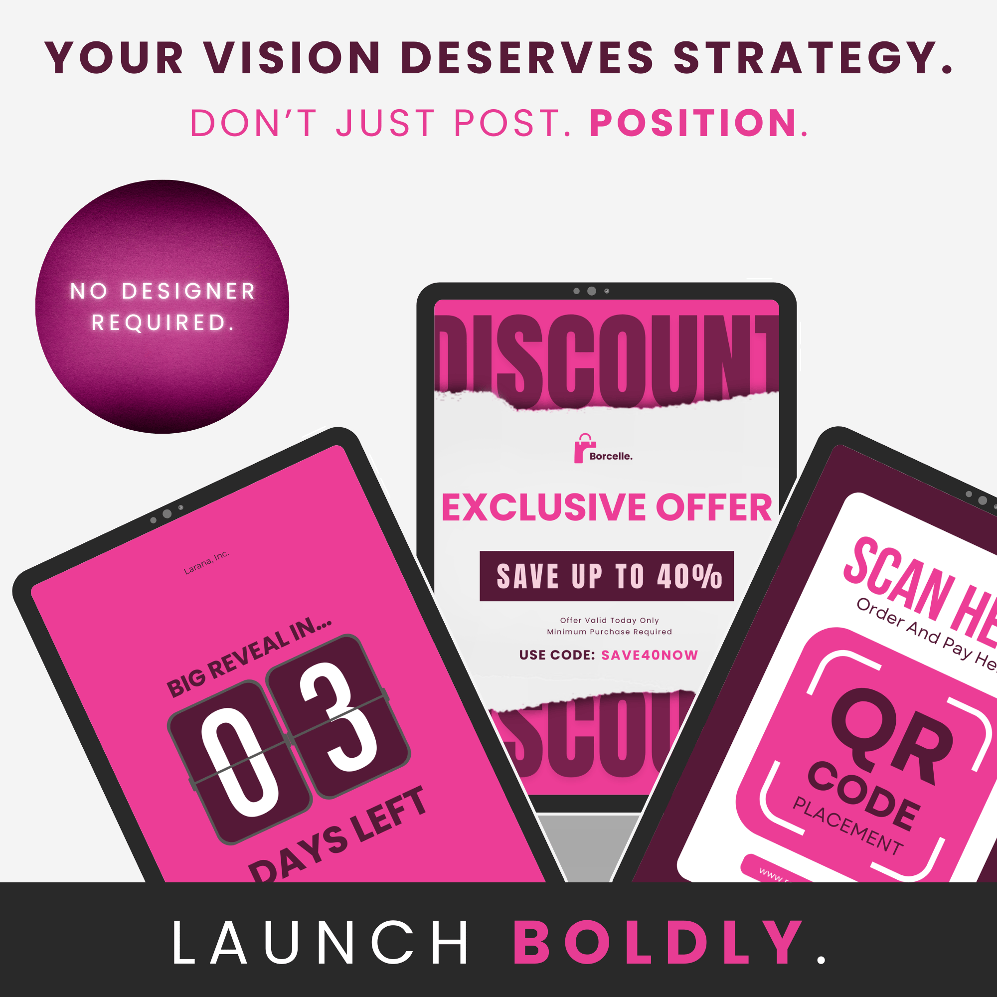 Launch Boldly : Pink Promo Pack - Payhip